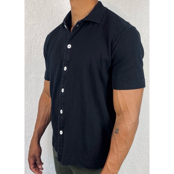 LADY WHITE CO. • Black/White Short Sleeve Button Down Shirt, S - Picture 7 of 16